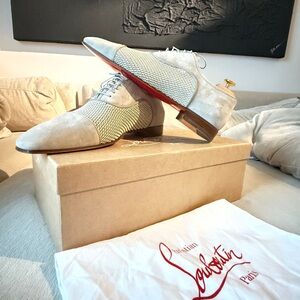 Christian Louboutin Suede and Mesh Oxford Shoes